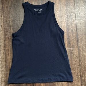 Rachel Zoe Women’s Dark Blue Ribbed Racer Back Tank Top